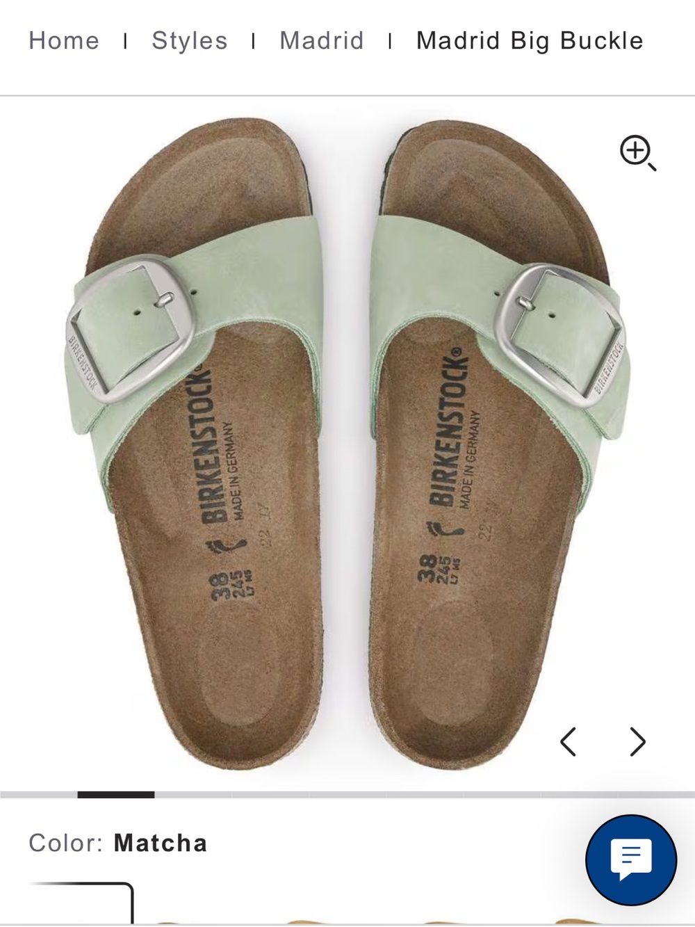 Birkenstock Women’s Madrid Single Buckle Sandal in Matcha Green